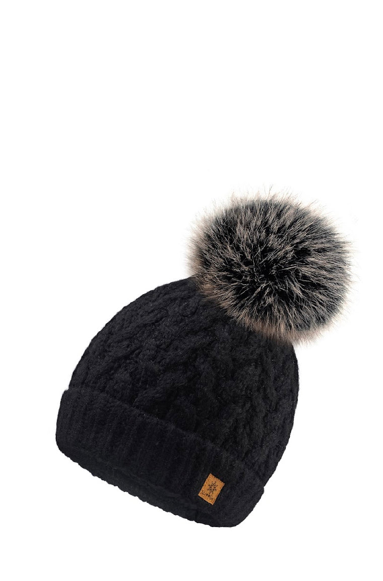 Woolk Davos Wool Knit Hat with Pom Pom