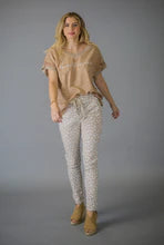 Elissia NF93630B Beige/Cream Print Stretch Pants