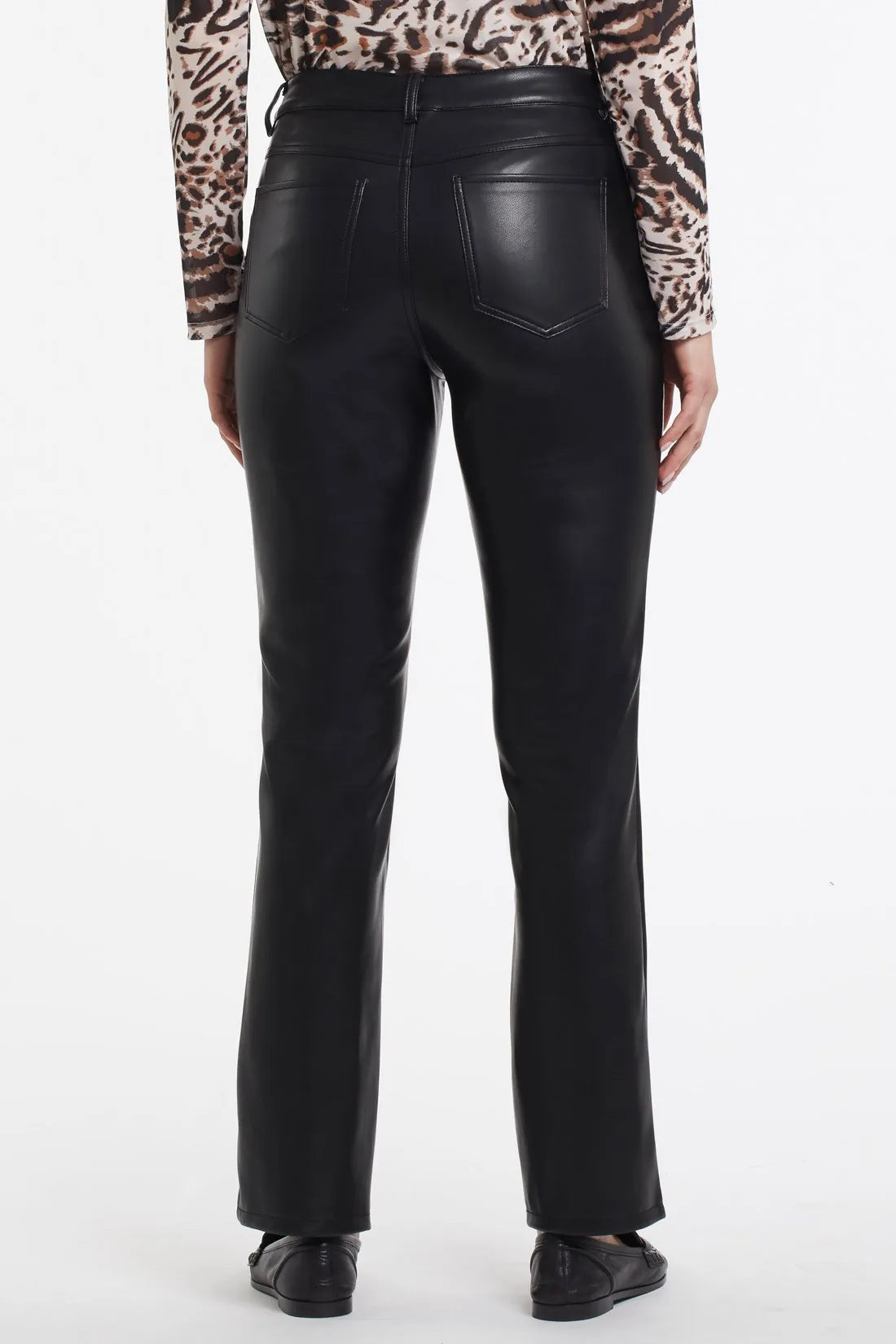 Tribal 12140 5 pocket straight PU Pant black