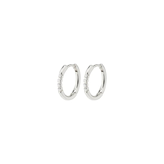 Pilgrim 282236033 Silver Trudy Small Crystal Hoop Earrings