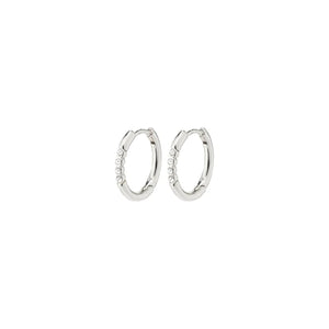 Pilgrim 282236033 Silver Trudy Small Crystal Hoop Earrings