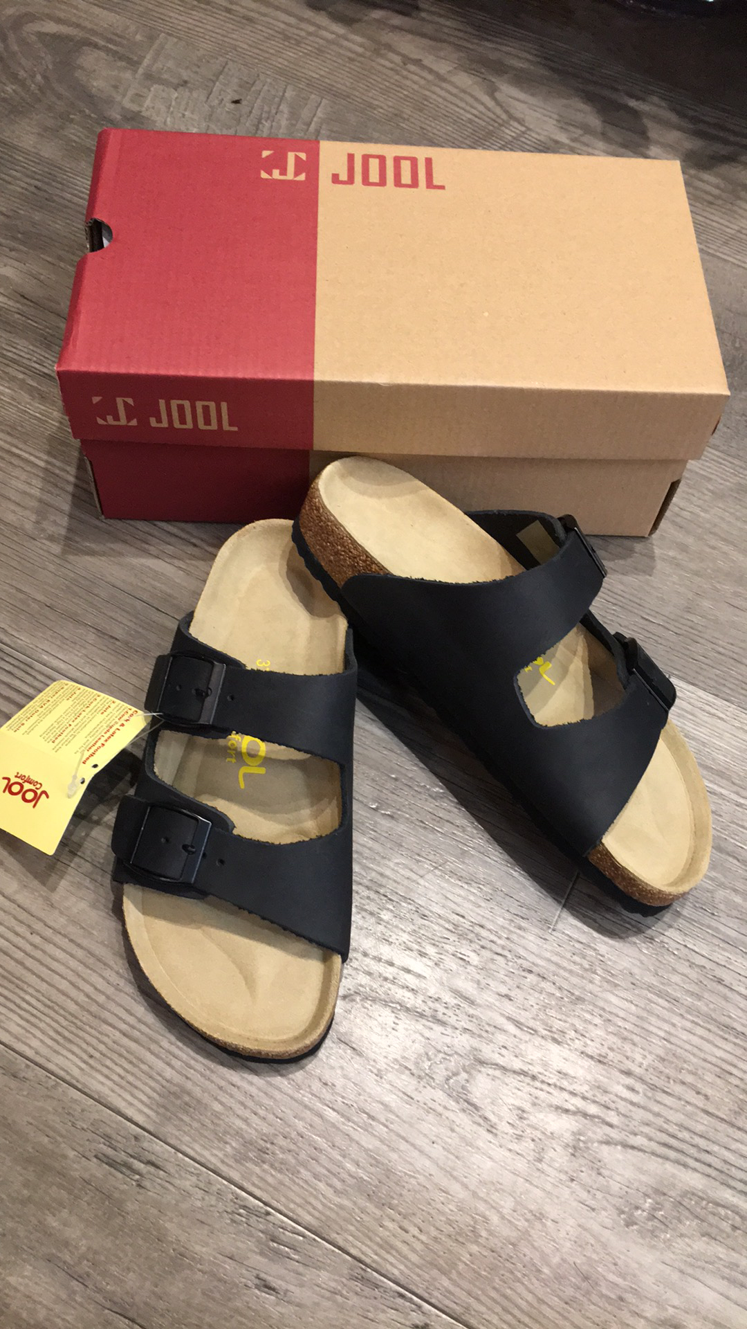 Jool Dakota Dawson Black 2 Strap Leather Sandal