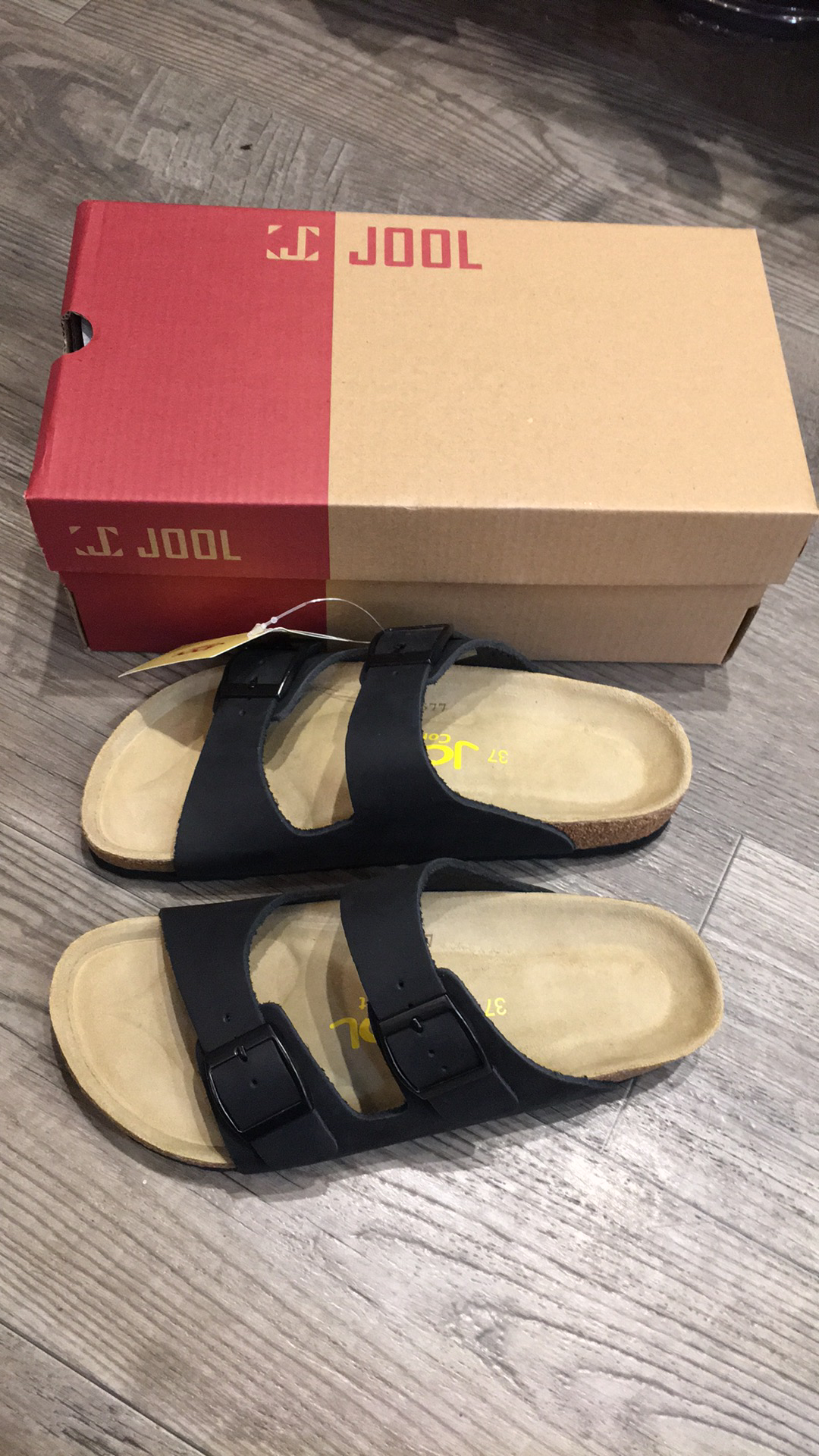 Jool Dakota Dawson Black 2 Strap Leather Sandal